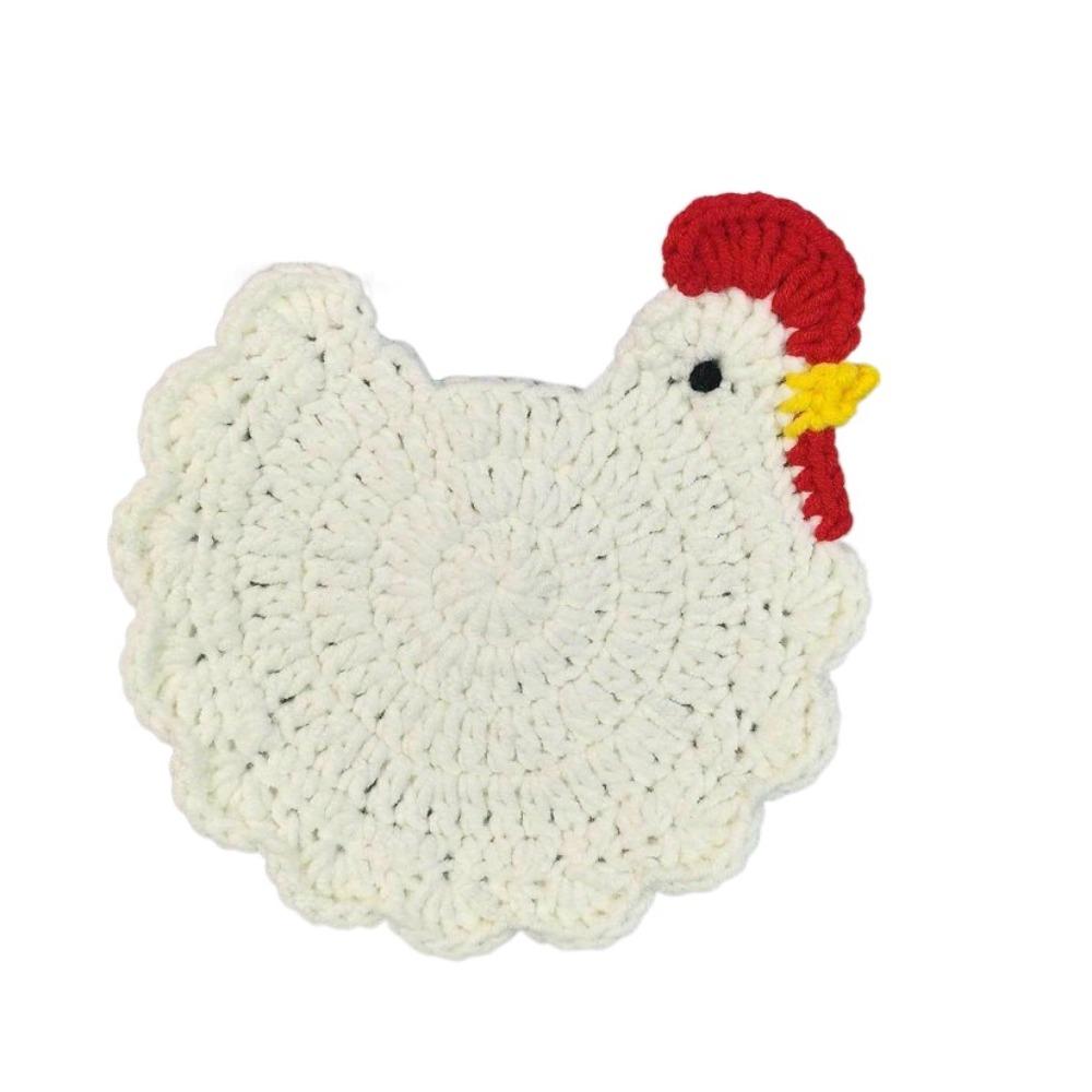 Cartoon Design Crochet Coaster Soft Fabric Insulation Placemat Woven Cup Mat  Halloween Decorative
