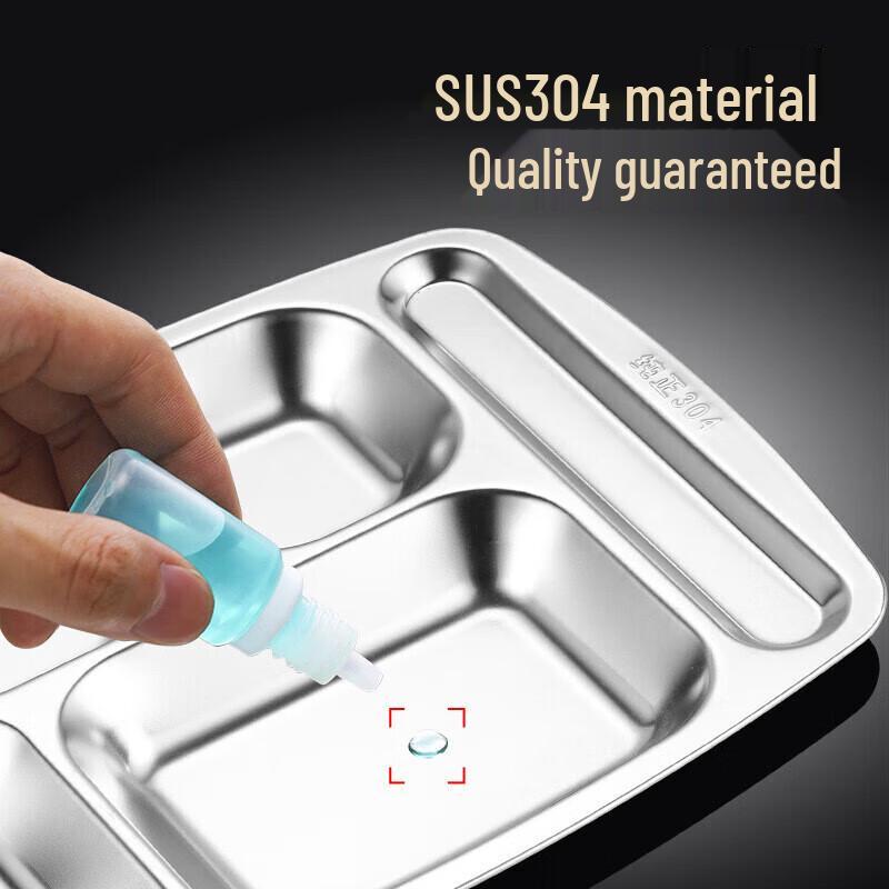 Huipu 304 Stainless Steel 5-Compartment Meal Plate Set