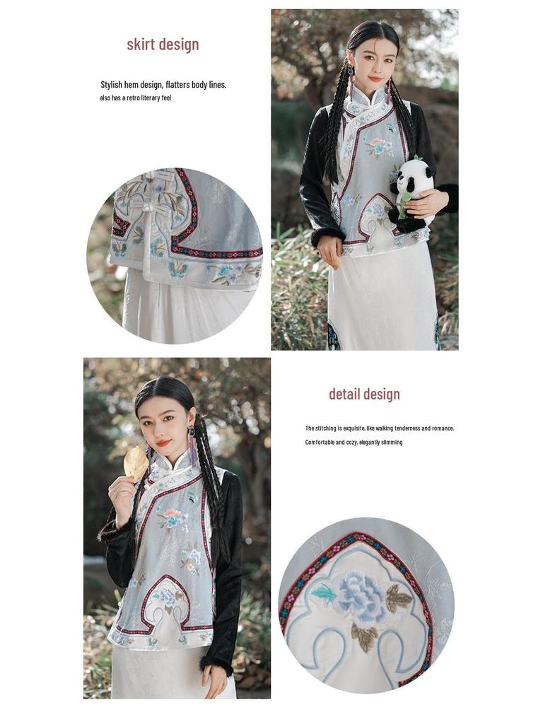 2024 Autumn Ethnic Women's Chinese Embroidered Sleeveless Jacket – National Tide Gege Style