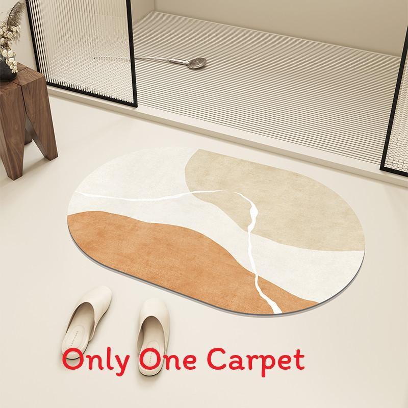 

Modern Minimalist Bathroom Entrance Floor Mat With Water Absorption For Shower Room And Toilet Warm Purple ,40x60 cm