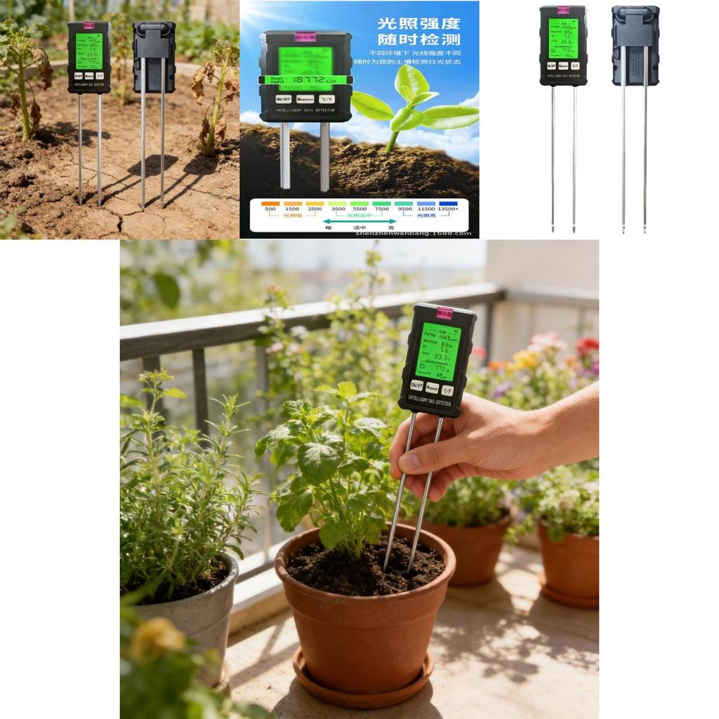 Soil Moisture Tester With Ph And Temperature For Gardening And Farming