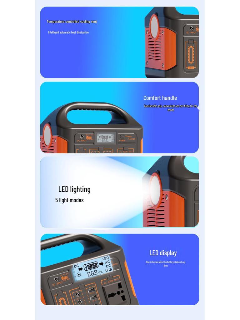 110V Solar Photovoltaic Lithium Iron Phosphate Outdoor Power Supply for Live Streaming