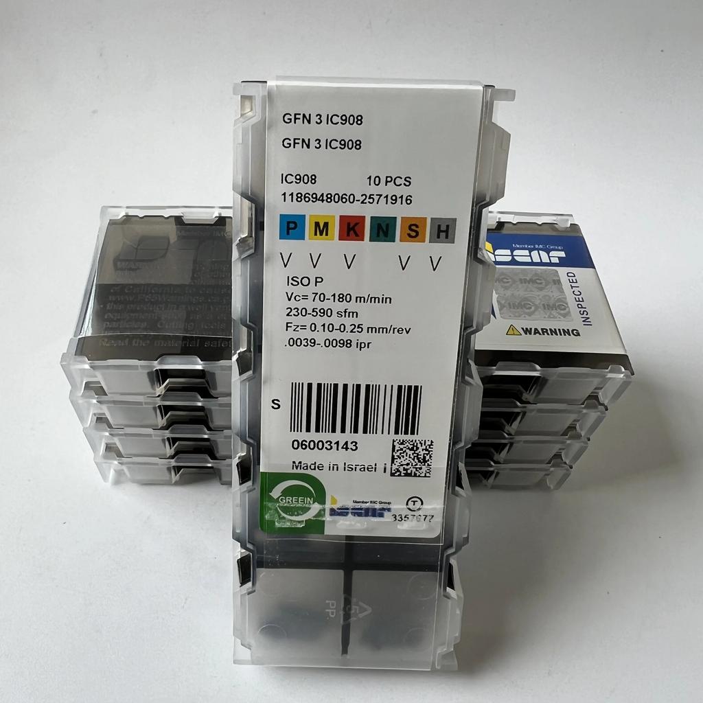 ISCAR / GFN3 IC908 / Industrial indexable Carbide Inserts 10 Pcs