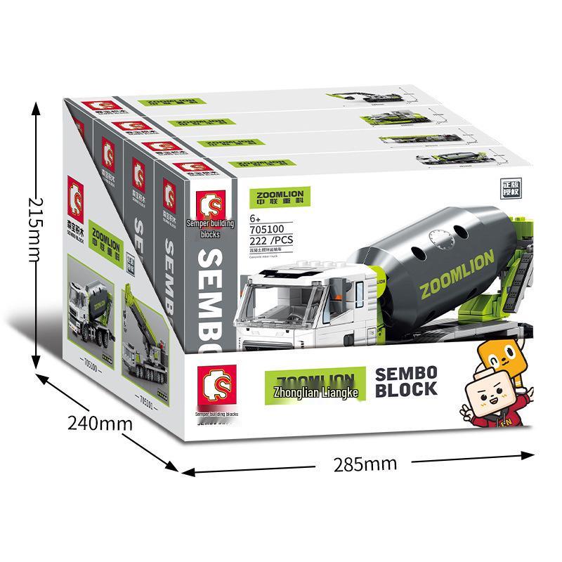 

Senbao 705100-705103 Набор строительных блоков Инженерная техника : Миксер, Транспортный кран, Бульдозер для детей