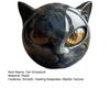 Mini Cat Stone Resin Cat Head Figurine Collectible Healing Stone Marble Texture Cat Stone Keepsake Gift for Cat Lovers Women Men
