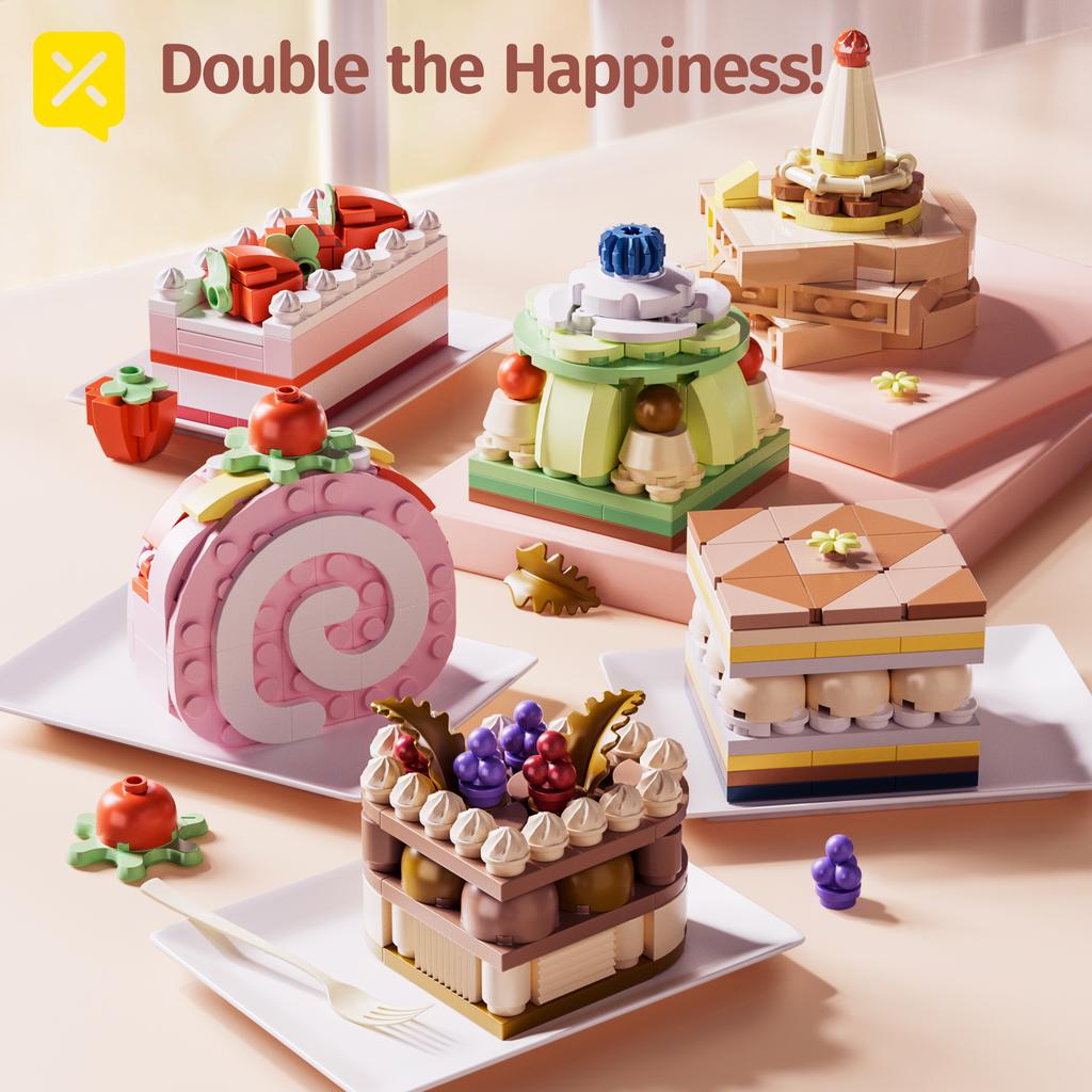 ToylinX Cake Blocks Toys 12 Types Plastic Cute Dessert Toys Model Building Blocks Girls Birthday Gift For Boys Girls and Friends