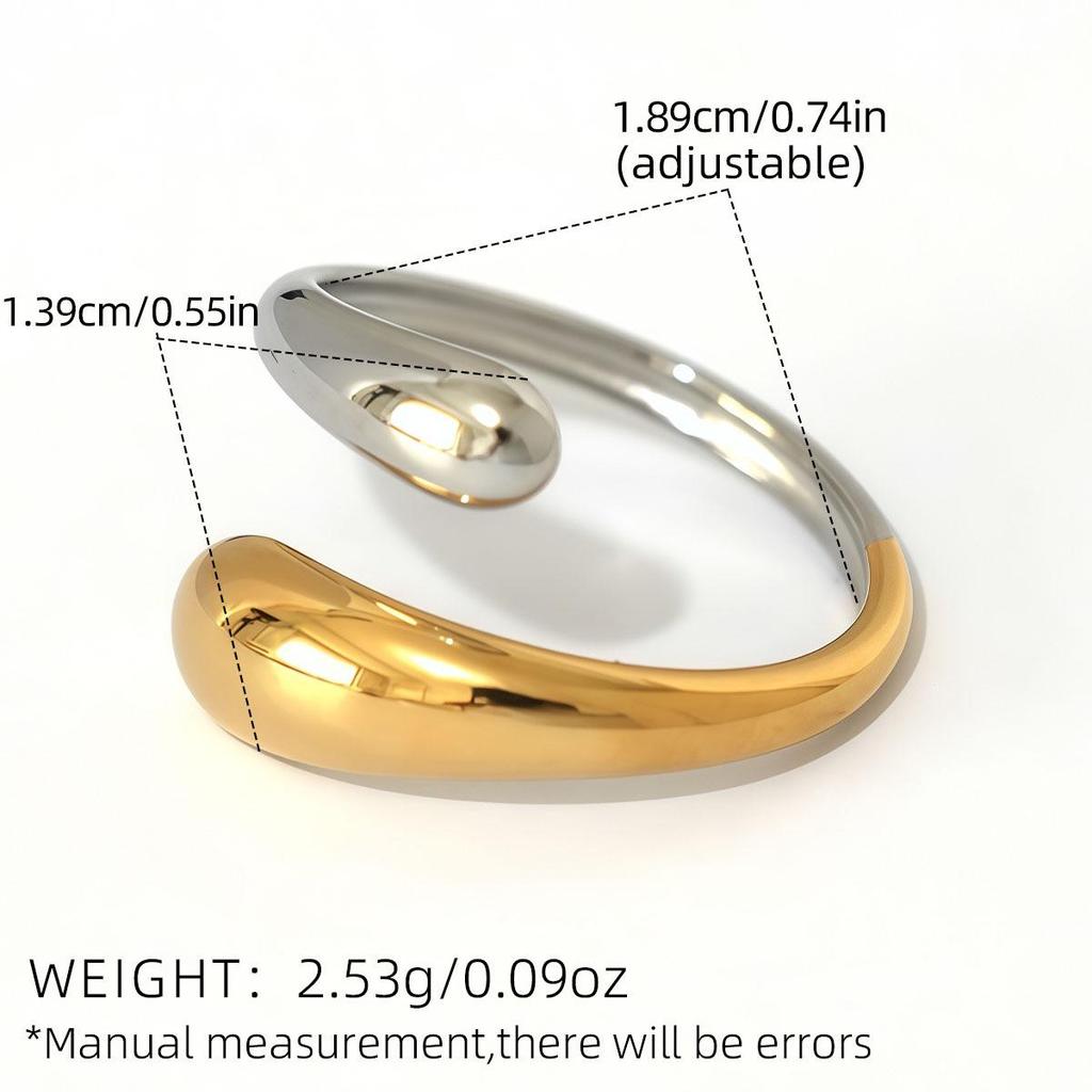 Stainless Steel Geometric Open Ring – European & American Design