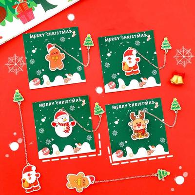 1 kus Kreslený Vánoční Kovový Santa Claus Akrylový Přívěsek Záložka Školní Kancelářské Potřeby Záložky Roztomilé Psací Potřeby