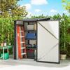 3.3 X 3.4ft Lean To Steel Garden Shed, with Locking Door - Dark Grey