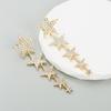 Women's Drop Earrings Mulit Layer Crystal Five Point Star Long Luxury Celebrity Earrings