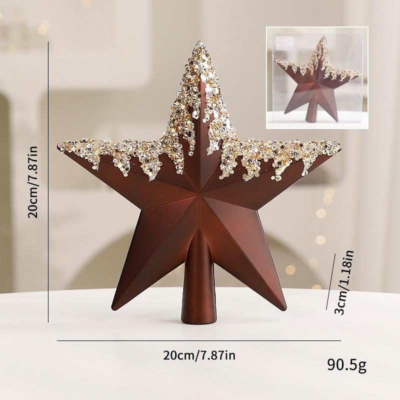 Shining Christmas Tree Star Decor Element For Festive Scene Styling And Gift
