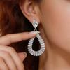 Elegant European & American Zircon Water Drop Pendant Earrings - Luxurious, Exquisite, Fashionable Jewelry for Women