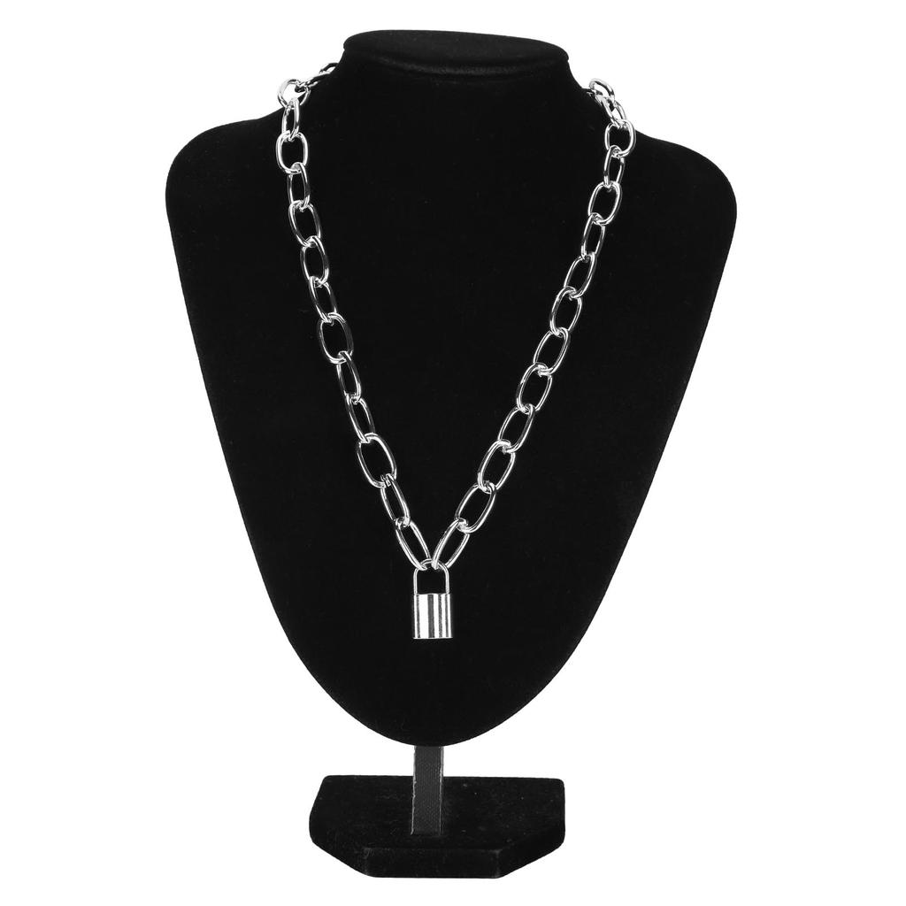 Unique Simple Padlock Pendant Necklace Party Stylish Necklace Jewelry Accessory Silver