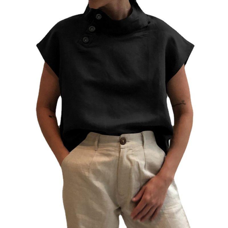 Summer Women's Short-Sleeved Shirt Button Casual Plus Size Loose Lapel Tops Women Casual Shirt Top