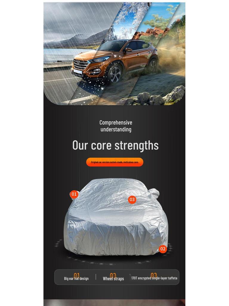 Universal Car Cover: Sun, Rain, Dust Protection and Heat Insulation