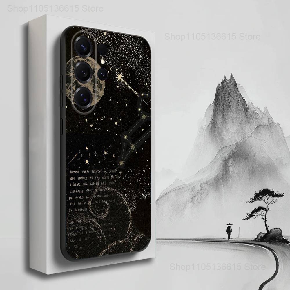 Twelve Constellations Art Case For Samsung S22,S25,S24,S23,Ultra,FE,S20,S10,Plus,S21,S9,Lite,Soft Silicone Black
