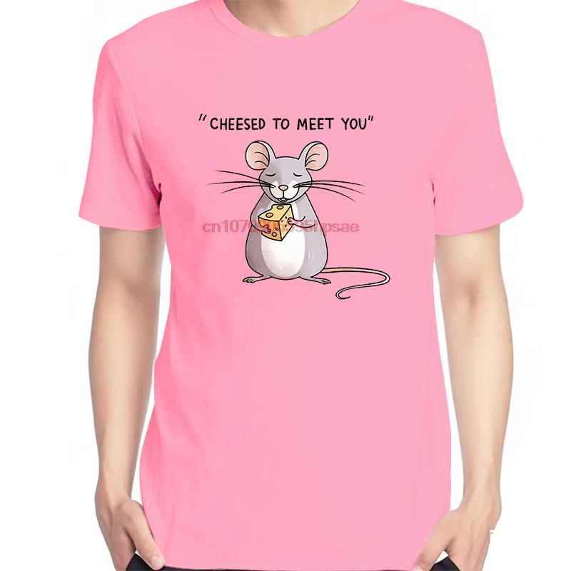 Unisex Adorable Mouse With Cheese Graphic Tshirt Cotton Summer Oneck Tee Shirt Print Top For Unisex And Unisex