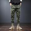 Camouflage elastic Harlan pants men's breathable trendy brand loose tied tote overalls men's spring and autumn casual pants men's models