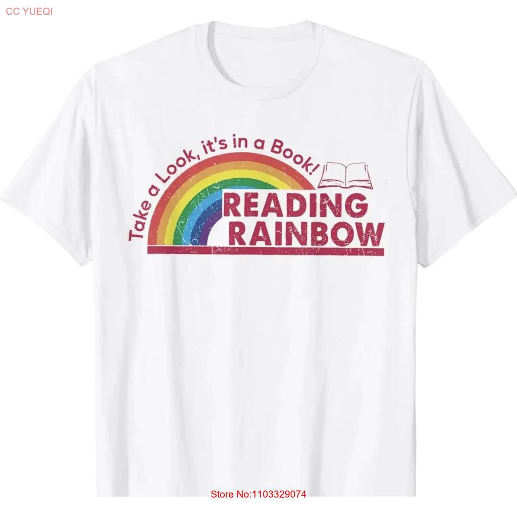 Take a Look It s in Book Reading Rainbow T Shirt Vintage Retro Reader vintage Washed Top For Everyday Wear streetwear Soft