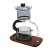 Teapot Set Water Separation Infuser Fairness Cup Tea Brewing Kit High Borosilicate Glass   Wood Handle Smoky Gray