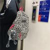 The Leopard Print Backpack for Women Fun Animal Design School Bag for Teenage Girls White Cow Print Card Cute Backpack