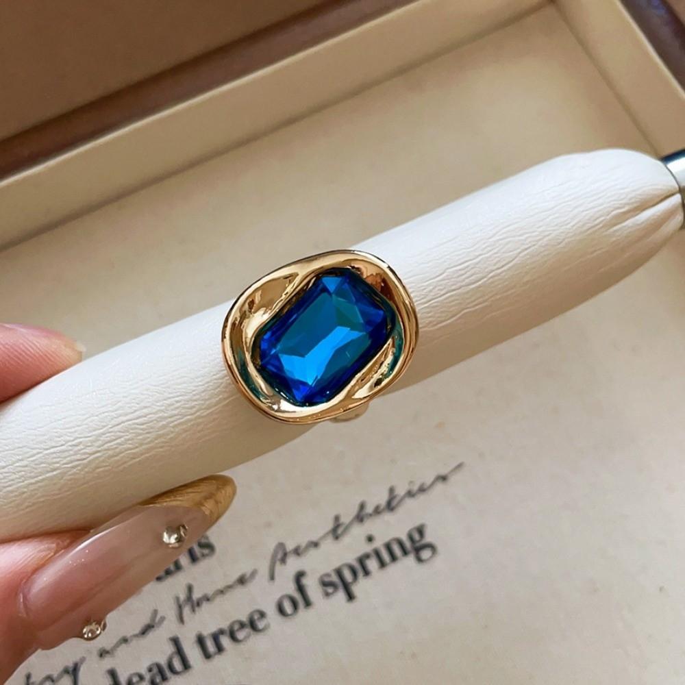3PCS Exaggerated Geometric Ring Candy Color Big Dome Plain Ring Zinc Zinc Alloy Rings Set Party