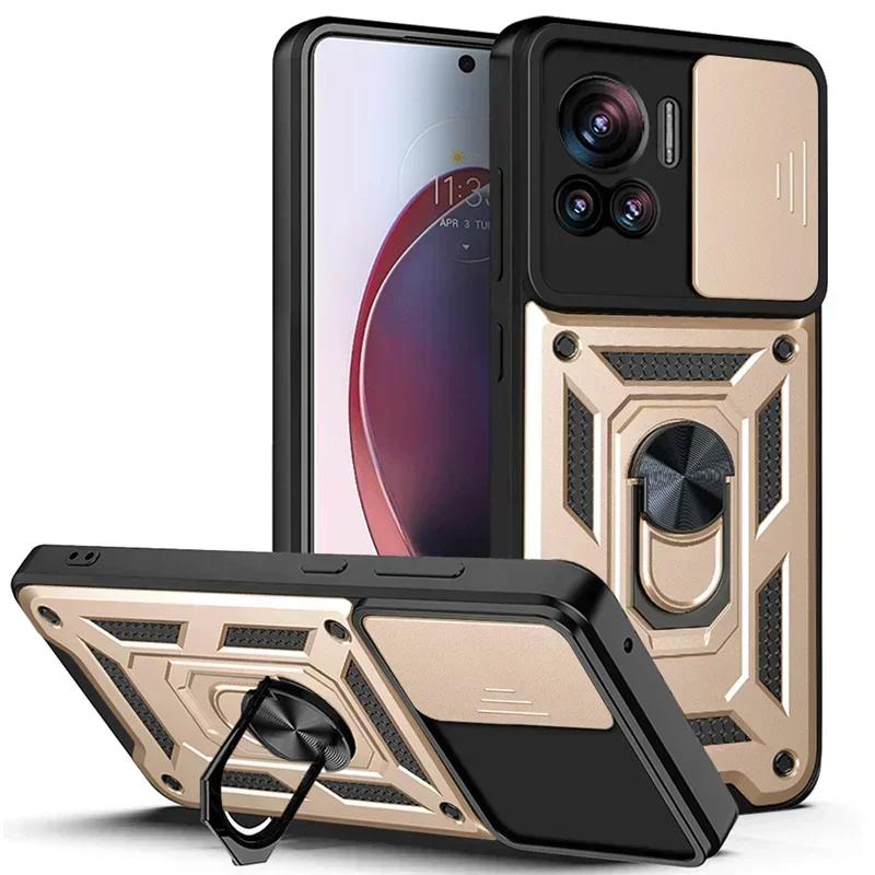 Case for Motorola Moto Edge 50 40 30 Pro Ultra Fusion Neo G85 G84 G75 G55 5G Slide Camera Lens Holder Shockproof Protect Cover