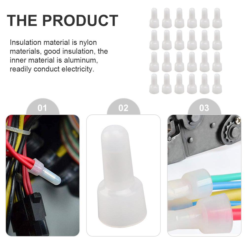 1000Pcs Closed End Crimp Connector Electrical Wire Caps Nylon Insulated Aluminum Wire Crimp Terminals for Appliance Lighting