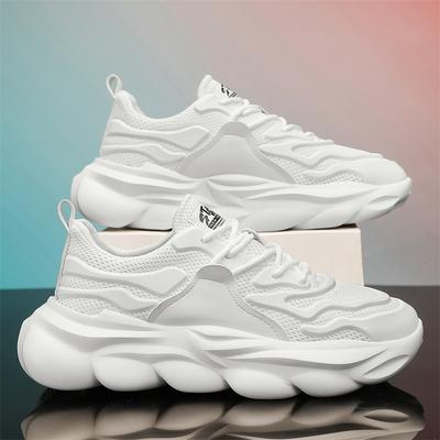 Men's Shoes Spring New Breathable Mesh Sneakers Light Shoes Platform Casual Trendy Shoes Little White Shoes