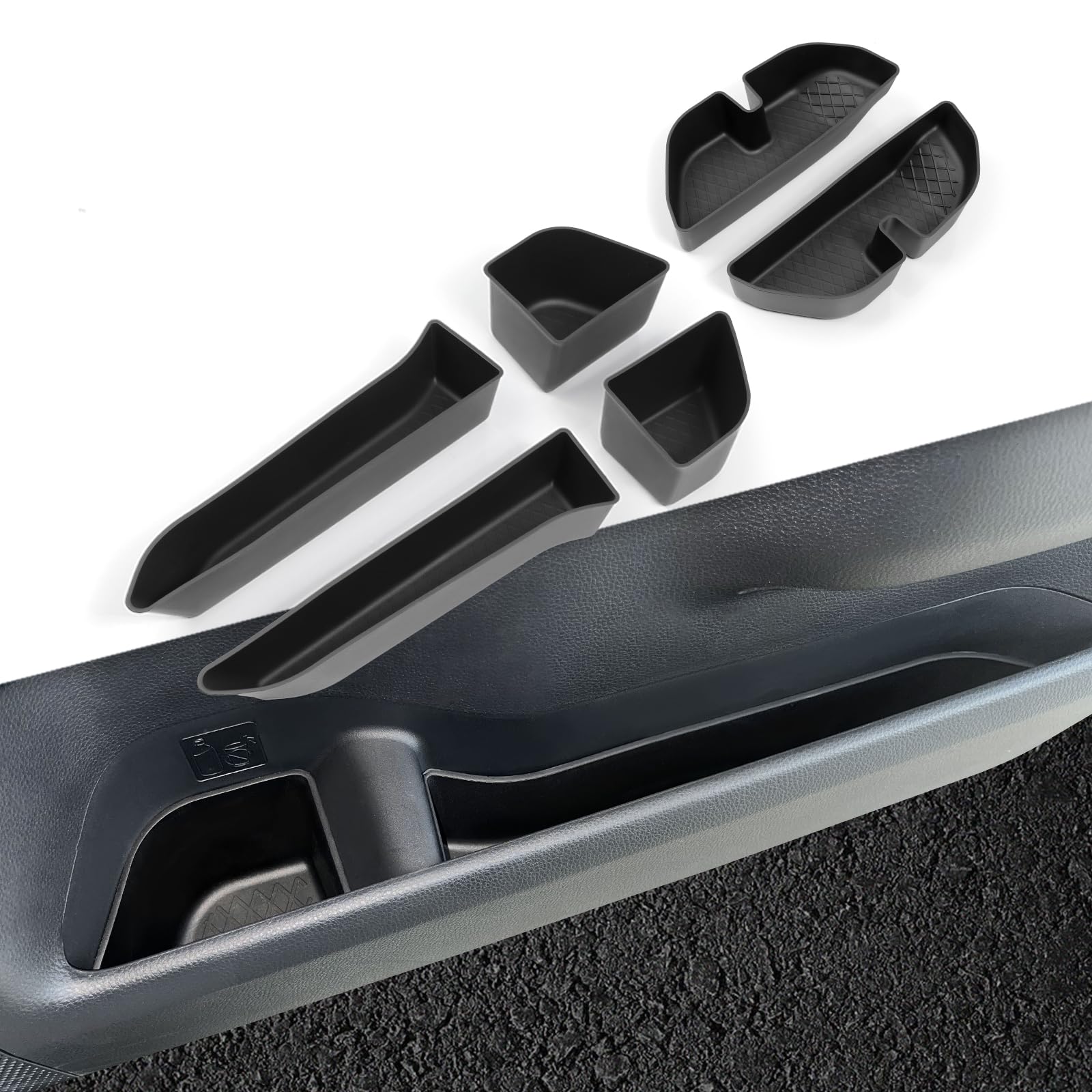 

ZUNDUO Door Side Storage Tray for the New Land Cruiser 250 Series Front and Rear Door Land Cruiser 250 Door Pocket Storage Side Case Door Storage TPE чёрный