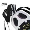 Halloween Candy Bag Pumpkin Ghost Tote Bag, Trick or Treat with Durable Or Double Side Print, Sturdy Reusable Party Favor Gift for Kids Pouch