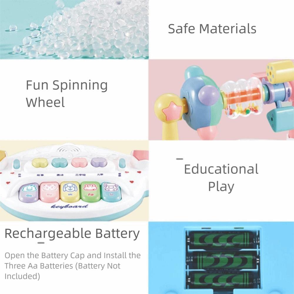 with Light Sound Baby Music Piano Toy Rotating Bell Early Educational Music Toy  Baby Playing