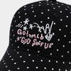 Letter Embroidery Polka Dot Baseball Cap Versatile Face Small Black and White Cap Women's Outdoor Leisure Sun Hat