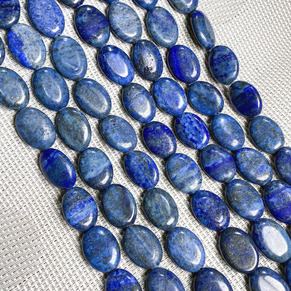 Hand-Painted Natural Gemstone Oval Beads for DIY Jewelry Necklaces & Bracelets