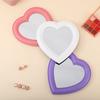 Tabletop Stand Mirror Heart Shape Design Stylish Cute Interior Wall Hanging Girls Makeup Compact Present [Queen-b] (Purple)