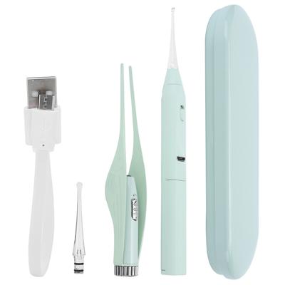 Kit de Pinzas para Extracción Visual de Cera de Oído para Niños, Carga USB, Herramientas Luminosas para Limpieza de Cera de Oído