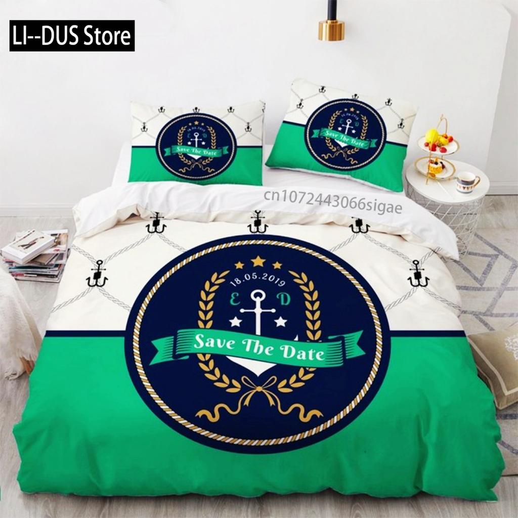 Anchor Bedding Set Fashion Duvet Cover Nautical Anchor Boat Pirate Quilt Cover For Women Men Kids Teens Boys Bedroom Decoration