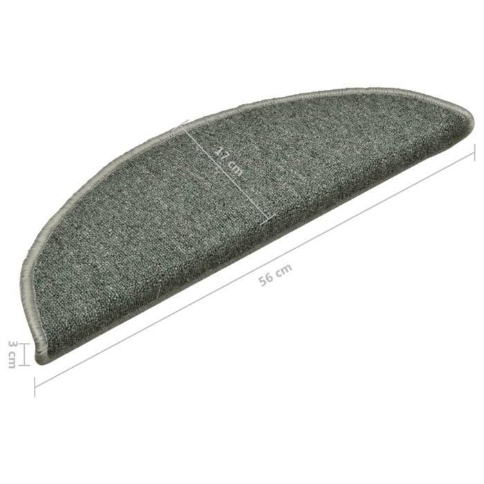 VidaXL Tapis de marches d'escalier 15 pcs Vert foncé 56x17x3 cm