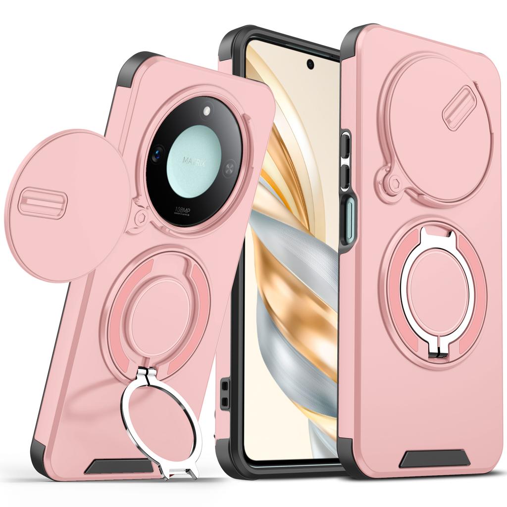 For Honor Magic6 Lite Case Honor X9B Cover Magic 6 Lite Magnetic Ring Armor Slide Camera Lens Case Magsafe Wireless Charge Cover