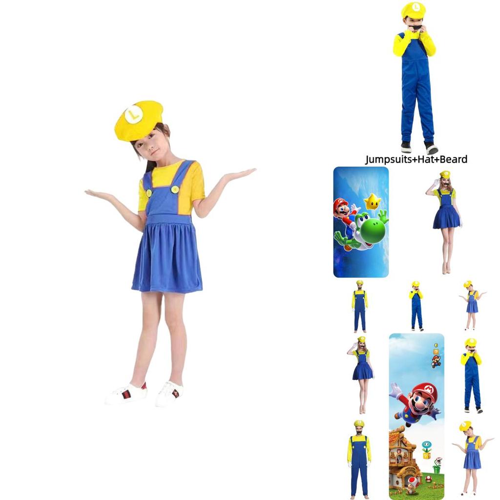 Family Cosplay Costume Super Mario Theme For Parents And Kids