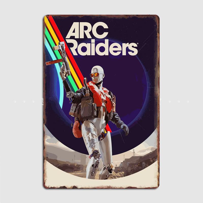 Poster Gioco Arc Raiders Segno Vintage Garage Camera da Letto Personalizzata Decorazione Murale Stanza Poster Decorativi per la Casa Poster Metallico Decorazione Interna