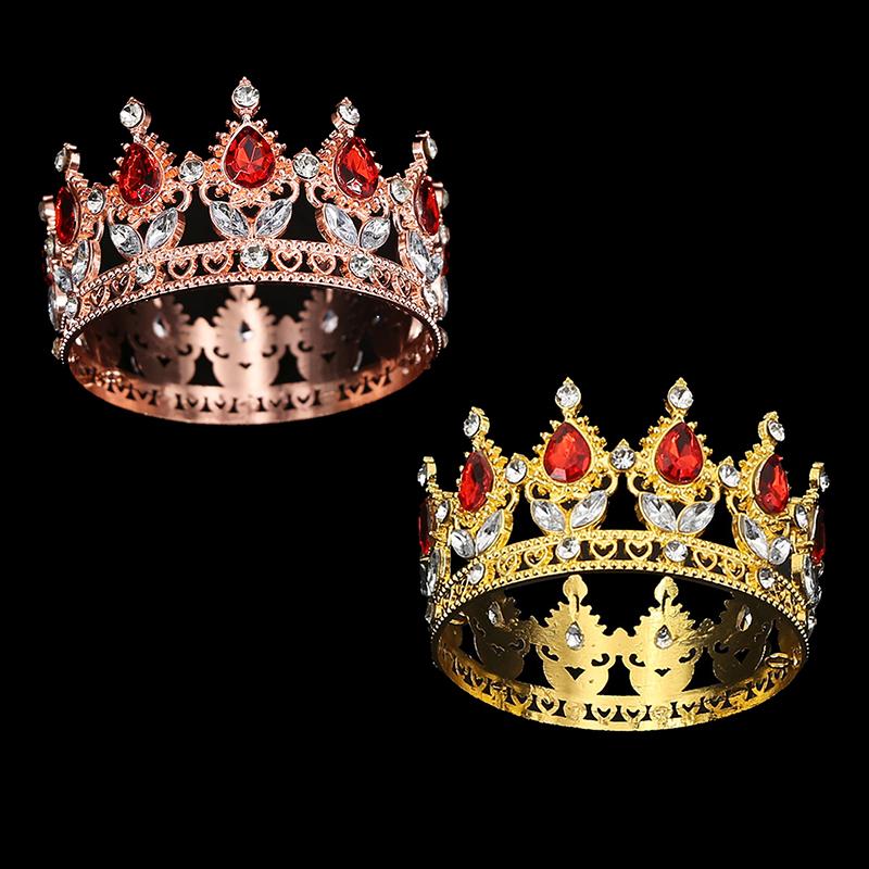 Belle Couronne en Cristal Grande Couronne Décoration de Gâteau Couronne Topper de Gâteau Pour Fille Fête d'Anniversaire Décorations de Gâteau Ornements
