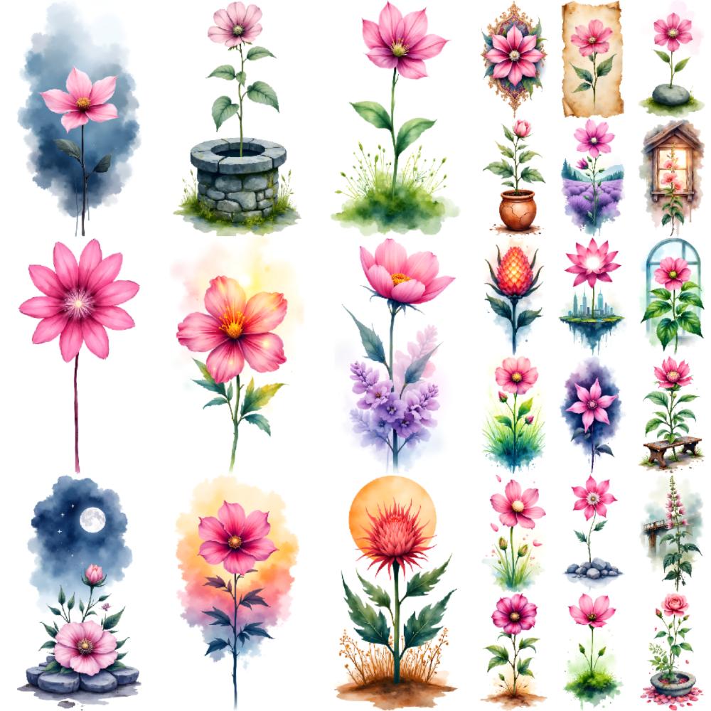 9pcs Temporary Tattoo Watercolor Flowers Waterproof Long-lasting Body Stickers Flower Art Temporary Tattoo Stickers For Arms
