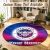 Round Rug Custom NameBrentford Football Pattern Non Slip Carpet Home Floor Decor