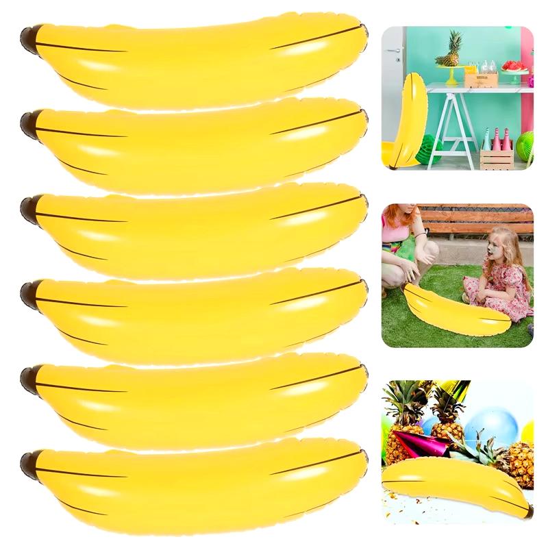 8pcs Banana Props Yellow Inflatable Banana Festival Party Decoration Toss Beach Toy Inflatable Decoration 60x16cm