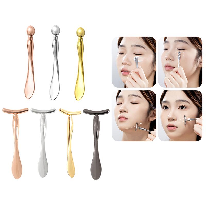 Eye and Face Cream Applicator – Alloy Beauty Spoon with Roller for Facial Massage, Lifting, and Anti-Wrinkle Skincare