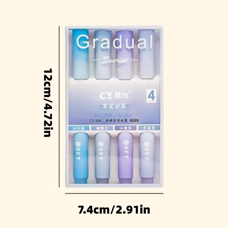 12-Pack of Gradient Highlighters with Random Color Combinations, Soft Tones, Suitable for Students' Drawing and Doodling, Colorful Pens for High