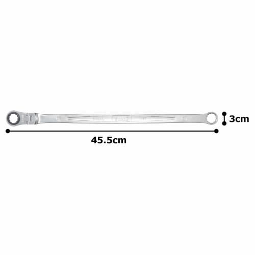 TONE Super Long Oscillating Ratchet Box Wrench RMA-19L Width across flats 19mm