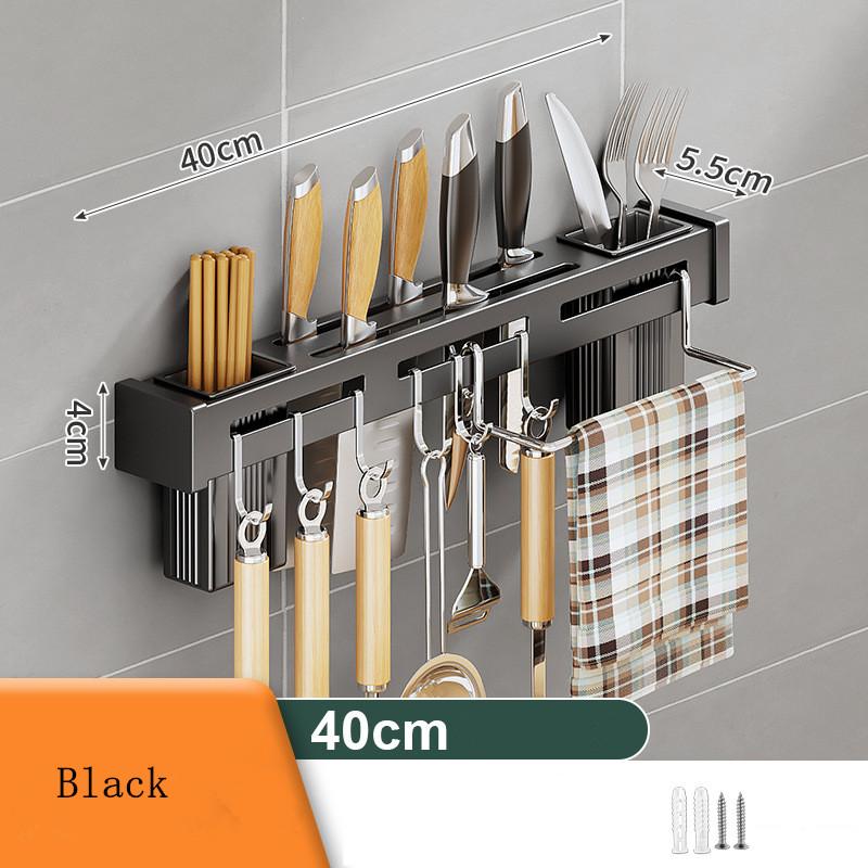 Настенный кухонный инструмент из нержавеющей стали, держатель для ножей, стеллаж для хранения без гвоздей, столовые приборы с крючком-органайзером