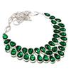 Lab Created Chrome Diopside Necklace 18" Adjustable Chain Pear Cut Gemstone Gift